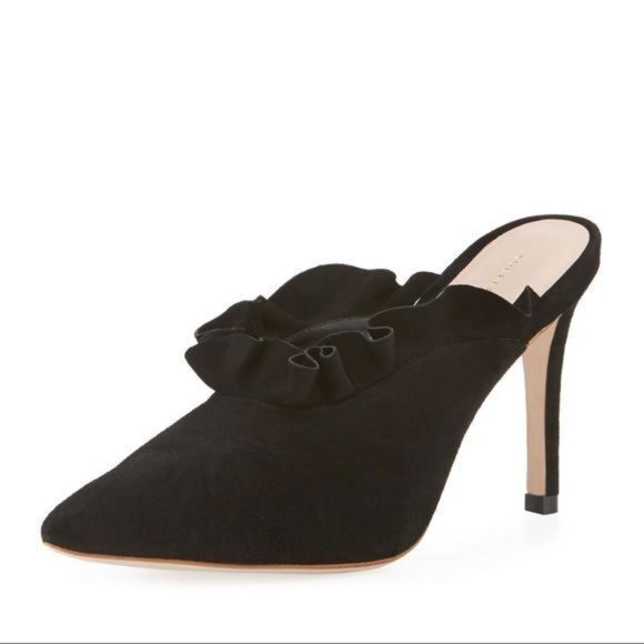 Loeffler Randall Shoes - Loeffler Randall Langley Ruffle Mule Black Suede